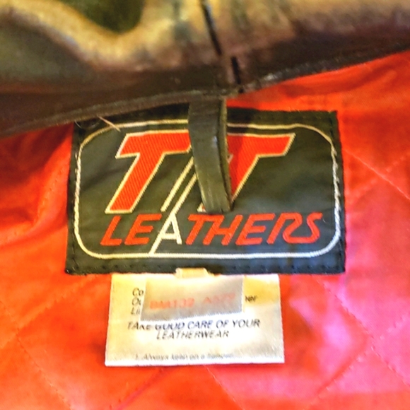 Vintage•Collectors {TT Leathers🇬🇧} Black Leather Jacket, S/M - Picture 11 of 15